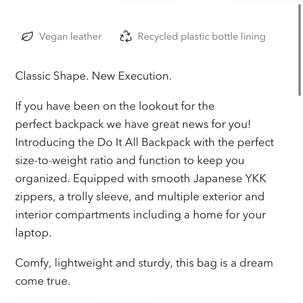 ela Handbags - Elegant Black Vegan Leather Backpack - Picture 15 of 16